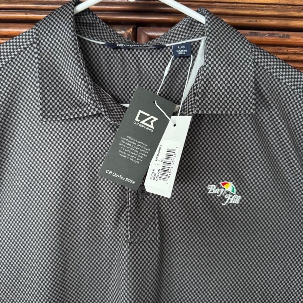 Cutter-buck Men's Black and Grey Polo-shirts